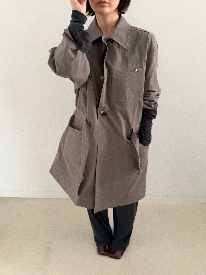 OLI SEOUL韓國代購㊣女士新款職業25秋冬休閑熱賣長款風衣OLI SEOUL長款風衣