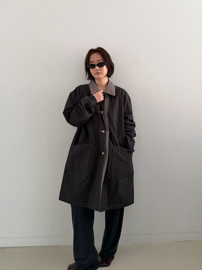 OLI SEOUL韓國代購㊣女士新款職業25秋冬休閑熱賣長款風衣OLI SEOUL長款風衣