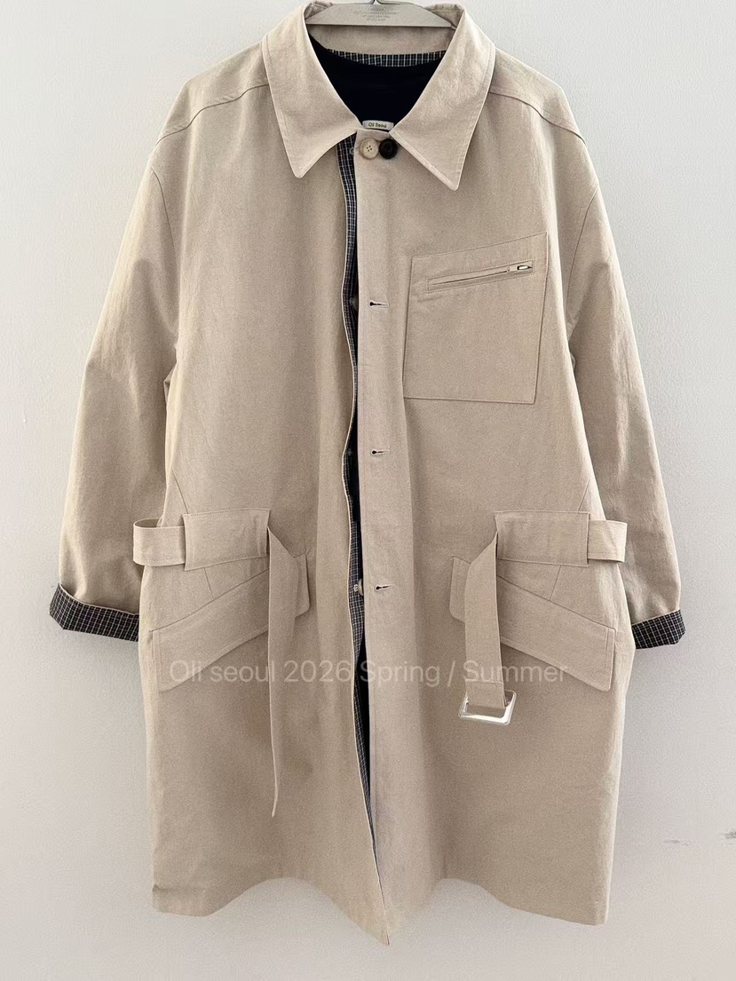 OLI SEOUL韓國代購㊣女士新款職業25秋冬休閑熱賣長款風衣OLI SEOUL長款風衣圖色2