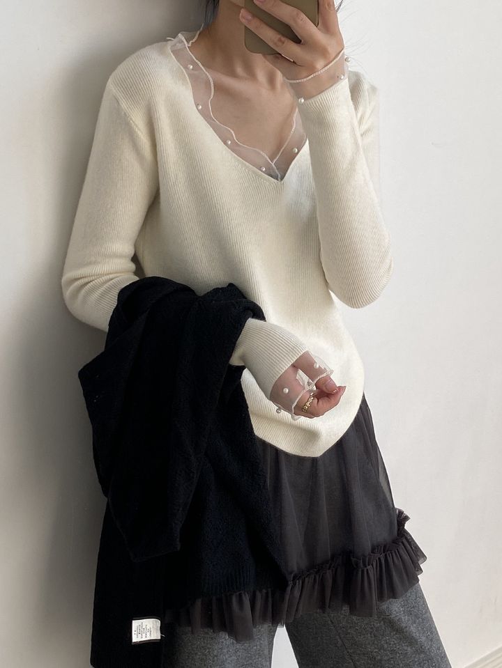 STAY HERE韓國代購㊣女裝新品時尚熱賣職業人氣25秋冬針織衫STAY HERE針織衫