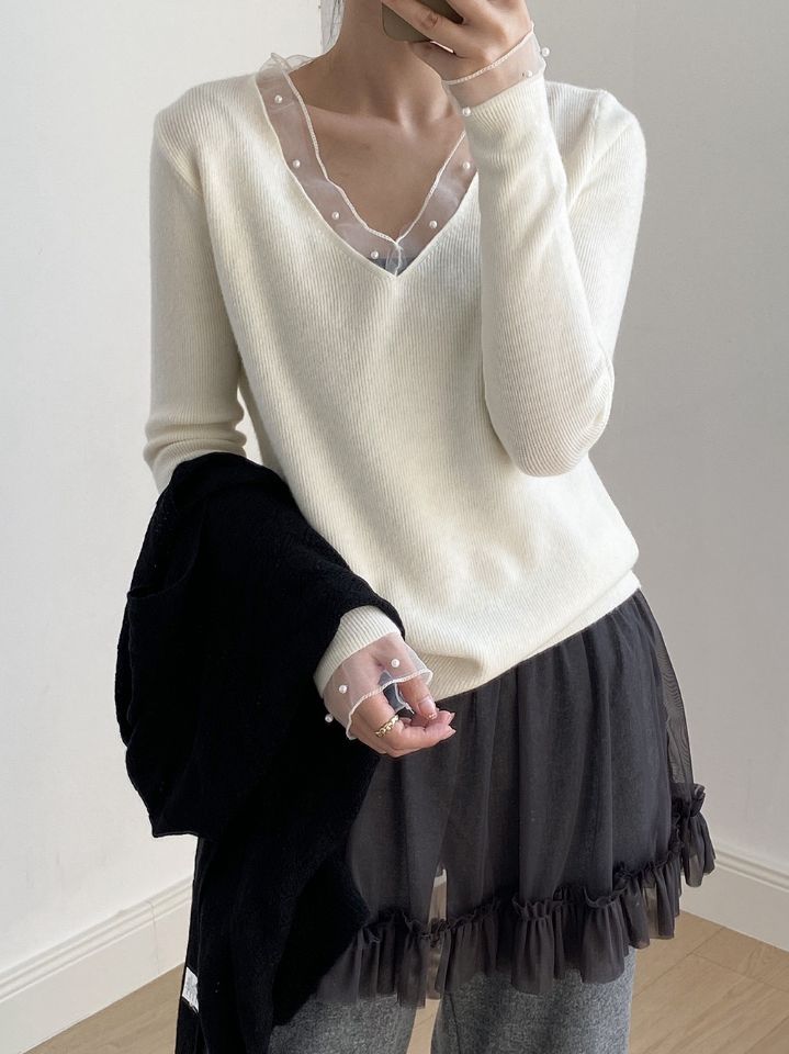 STAY HERE韓國代購㊣女裝新品時尚熱賣職業人氣25秋冬針織衫STAY HERE針織衫圖色2