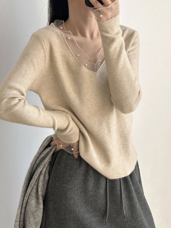 STAY HERE韓國代購㊣女裝新品時尚熱賣職業人氣25秋冬針織衫STAY HERE針織衫圖色3