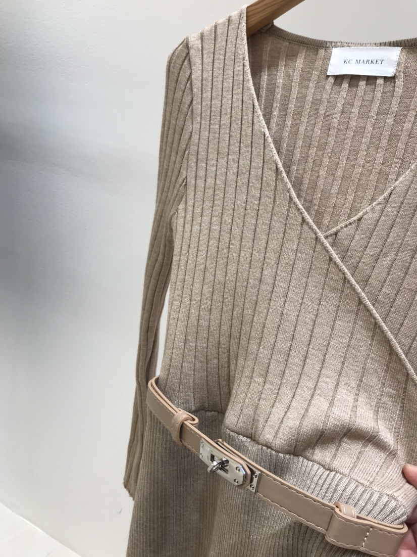 KC MARKET東大門㊣直郵女士新品推薦25秋冬人氣連衣裙含腰帶KC MARKET連衣裙