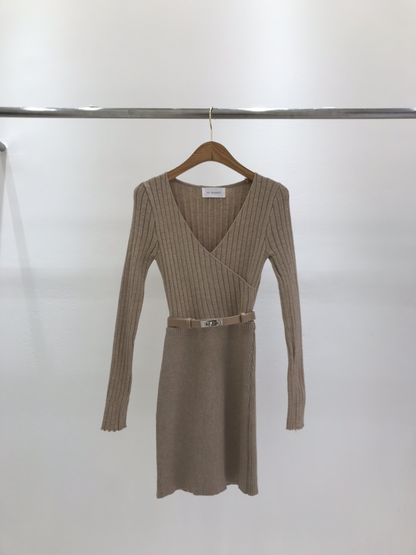 KC MARKET東大門㊣直郵女士新品推薦25秋冬人氣連衣裙含腰帶KC MARKET連衣裙圖色1