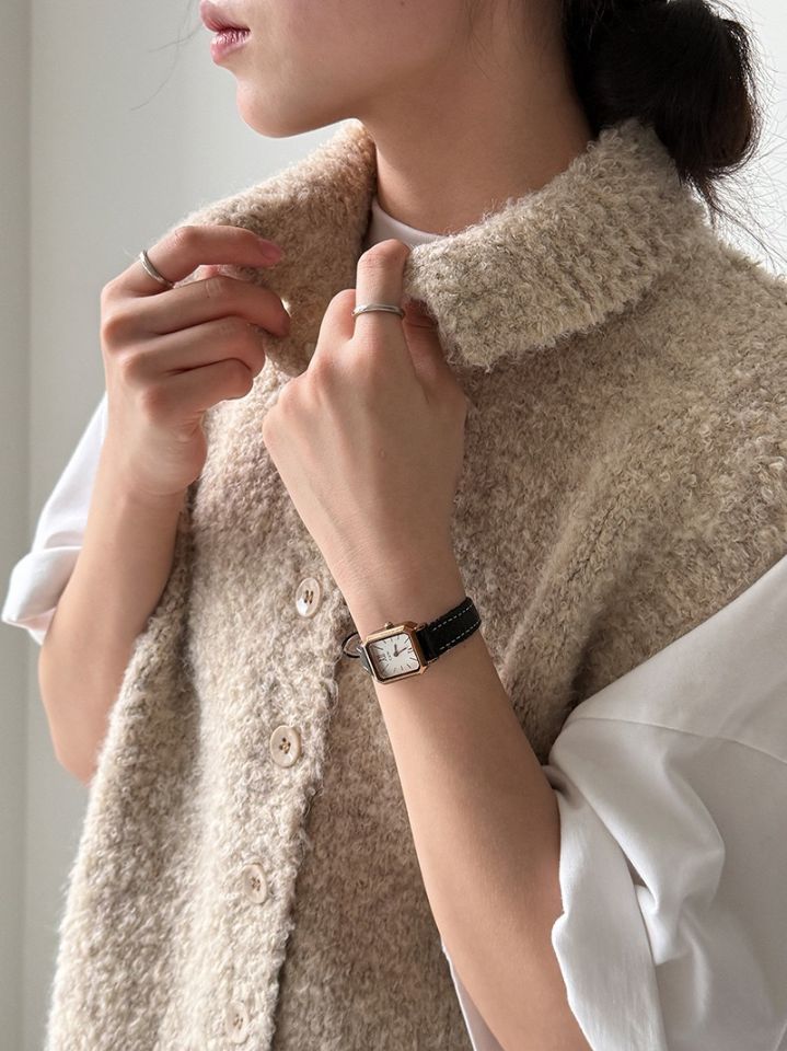 STAY HERE韓國直郵㊣女裝新品熱賣推薦職業時尚25秋冬馬甲高領STAY HERE馬甲