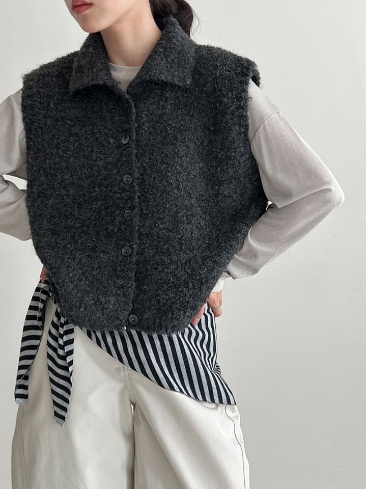 STAY HERE韓國直郵㊣女裝新品熱賣推薦職業時尚25秋冬馬甲高領STAY HERE馬甲