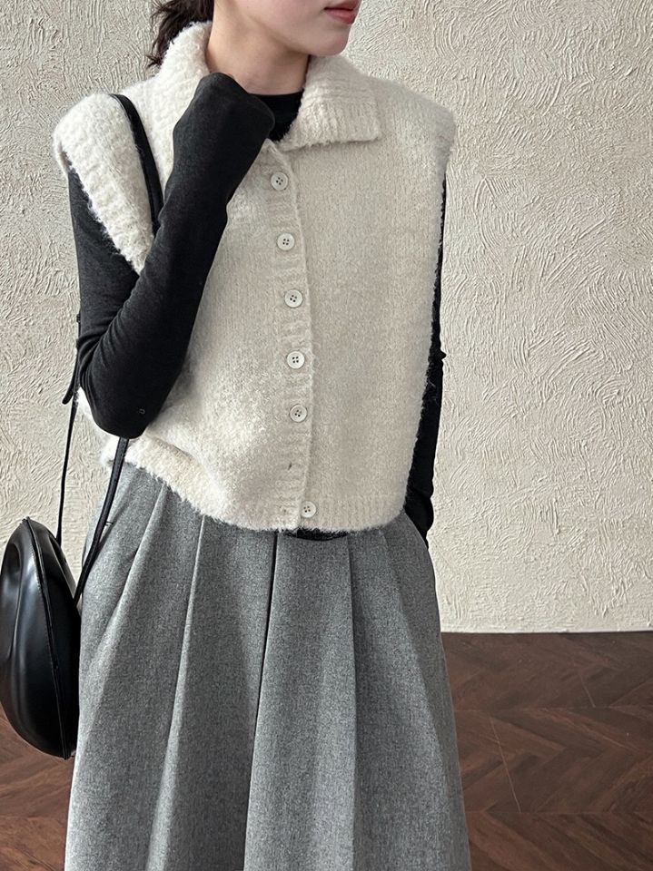 STAY HERE韓國直郵㊣女裝新品熱賣推薦職業時尚25秋冬馬甲高領STAY HERE馬甲