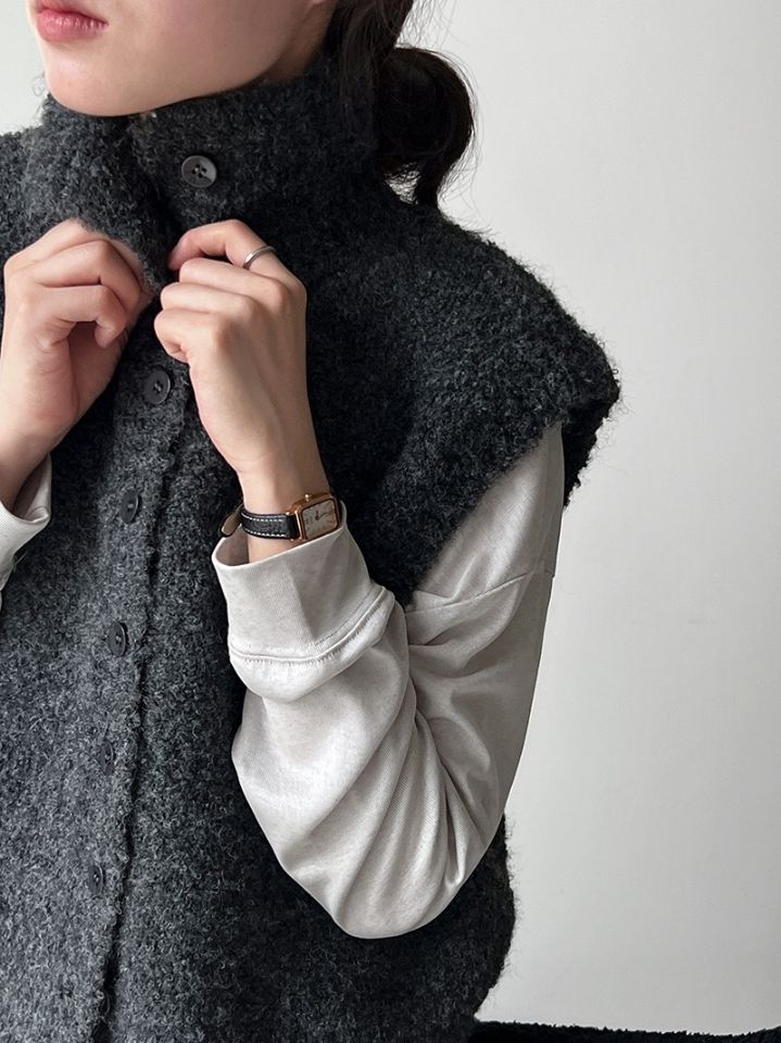 STAY HERE韓國直郵㊣女裝新品熱賣推薦職業時尚25秋冬馬甲高領STAY HERE馬甲