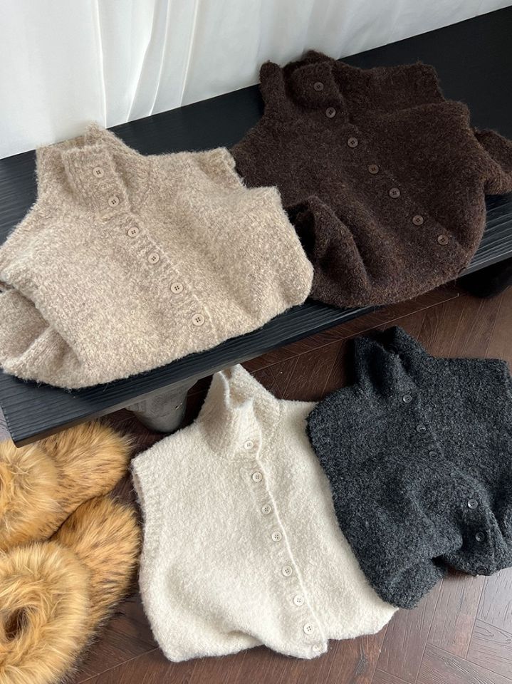 STAY HERE韓國直郵㊣女裝新品熱賣推薦職業時尚25秋冬馬甲高領STAY HERE馬甲