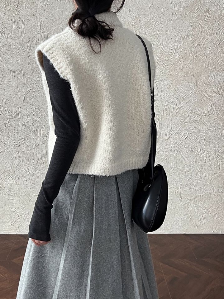 STAY HERE韓國直郵㊣女裝新品熱賣推薦職業時尚25秋冬馬甲高領STAY HERE馬甲