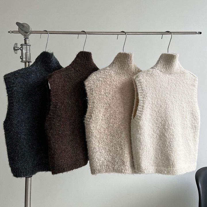 STAY HERE韓國直郵㊣女裝新品熱賣推薦職業時尚25秋冬馬甲高領STAY HERE馬甲