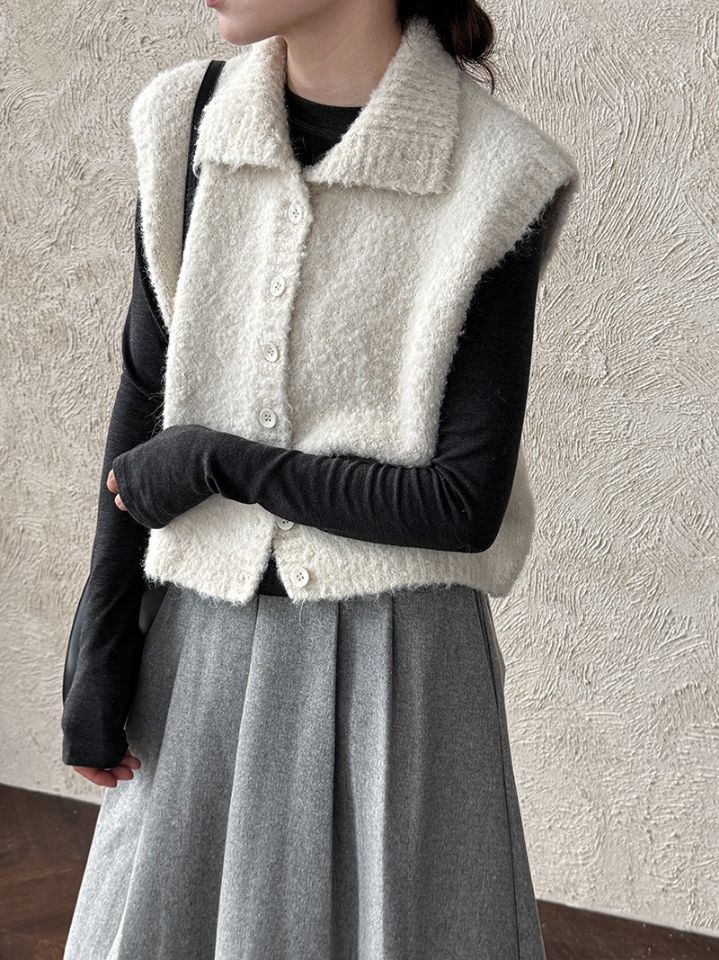 STAY HERE韓國直郵㊣女裝新品熱賣推薦職業時尚25秋冬馬甲高領STAY HERE馬甲圖色3