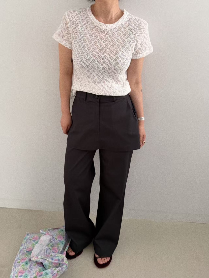 OLI SEOUL韓國代購㊣女裝新款時尚25秋冬休閑職業裙褲兔子OLI SEOUL裙褲