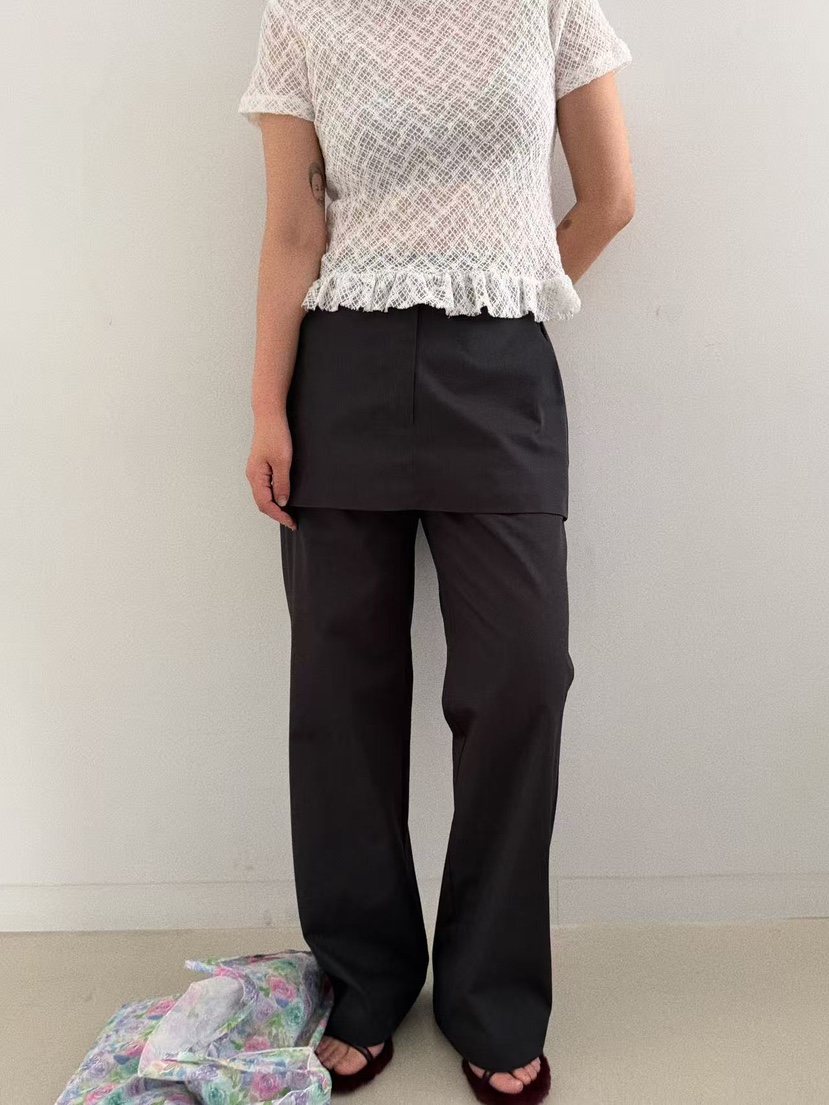 OLI SEOUL韓國代購㊣女裝新款時尚25秋冬休閑職業裙褲兔子OLI SEOUL裙褲