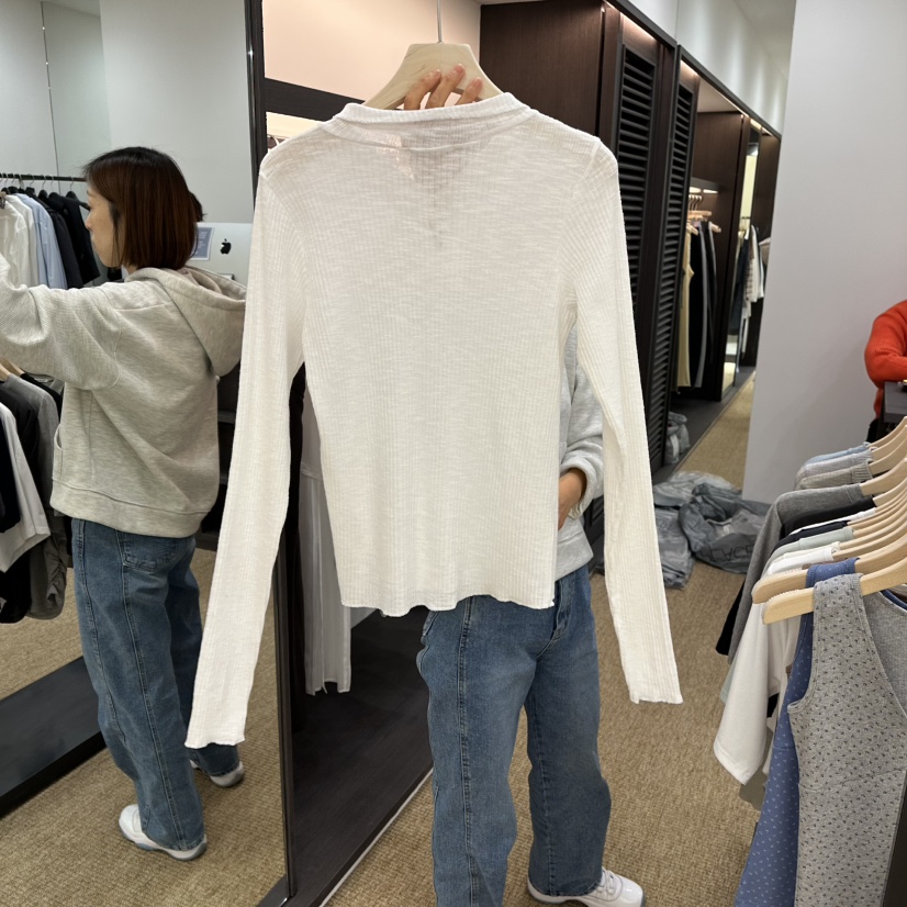 BRELLIN東大門㊣直郵女士新品休閑熱賣職業長袖T恤春款透視BRELLIN長袖T恤