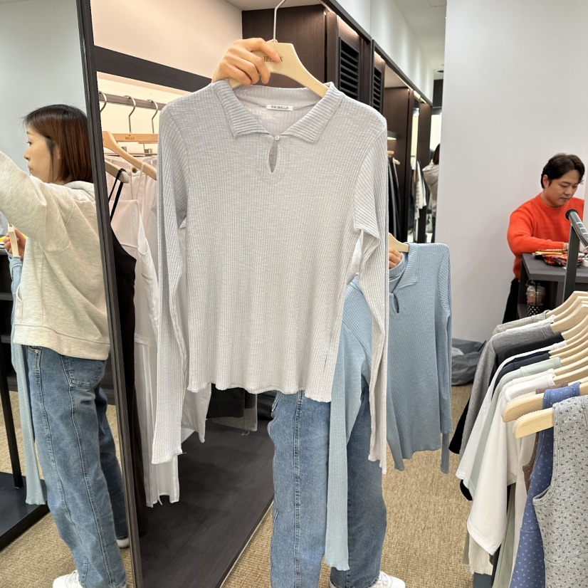 BRELLIN東大門㊣直郵女士新品休閑熱賣職業長袖T恤春款透視BRELLIN長袖T恤圖色3