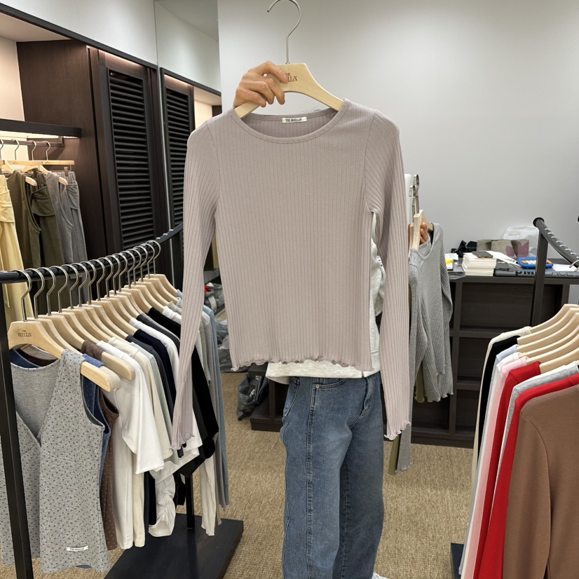 BRELLIN韓國直郵㊣女士新款熱賣25秋冬休閑職業長袖T恤春款BRELLIN長袖T恤圖色2