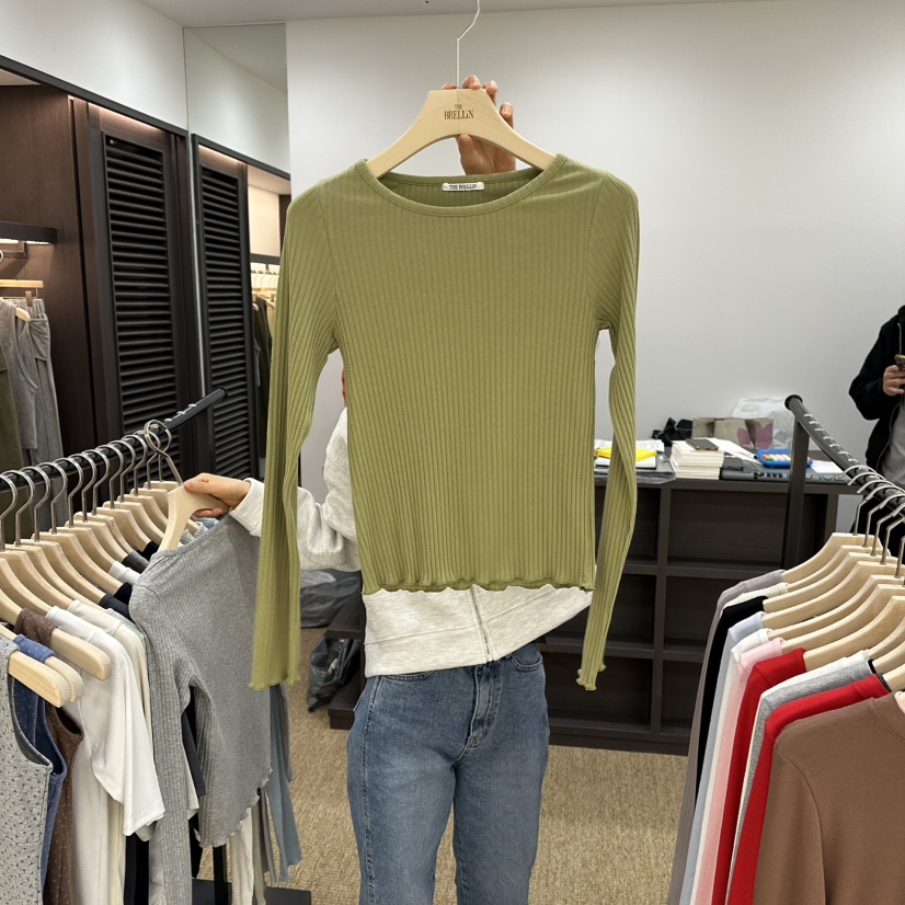 BRELLIN韓國直郵㊣女士新款熱賣25秋冬休閑職業長袖T恤春款BRELLIN長袖T恤圖色3