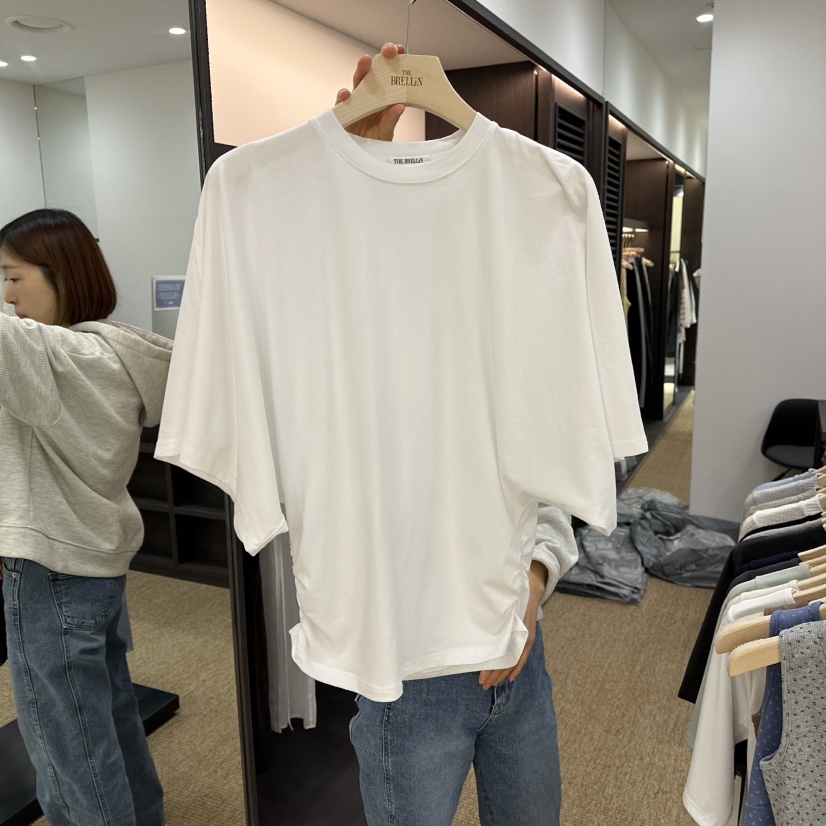 BRELLIN韓國代購㊣女士新品人氣職業時尚熱賣推薦T恤春款褶皺BRELLINT恤圖色1