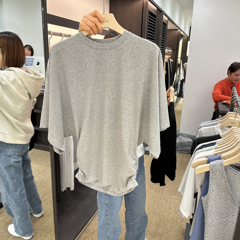 BRELLIN韓國代購㊣女士新品人氣職業時尚熱賣推薦T恤春款褶皺BRELLINT恤圖色2