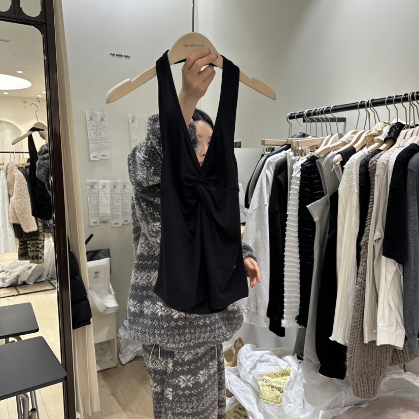 THEMORYPARK東大門㊣實拍女裝新款人氣25秋冬時尚吊帶背心春款THE MORY PARK吊帶/背心圖色2