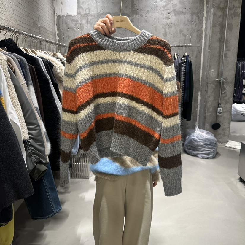 JUNI韓國直郵㊣女士新品職業25秋冬時尚人氣休閑熱賣針織衫my juni針織衫圖色1