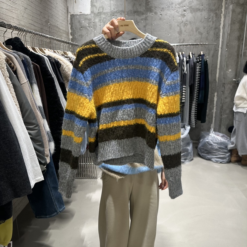 JUNI韓國直郵㊣女士新品職業25秋冬時尚人氣休閑熱賣針織衫my juni針織衫圖色2