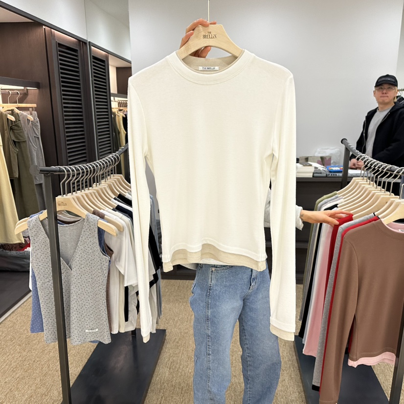 BRELLIN東大門㊣代購女士新款職業時尚推薦長袖T恤假兩件春款BRELLIN長袖T恤圖色1