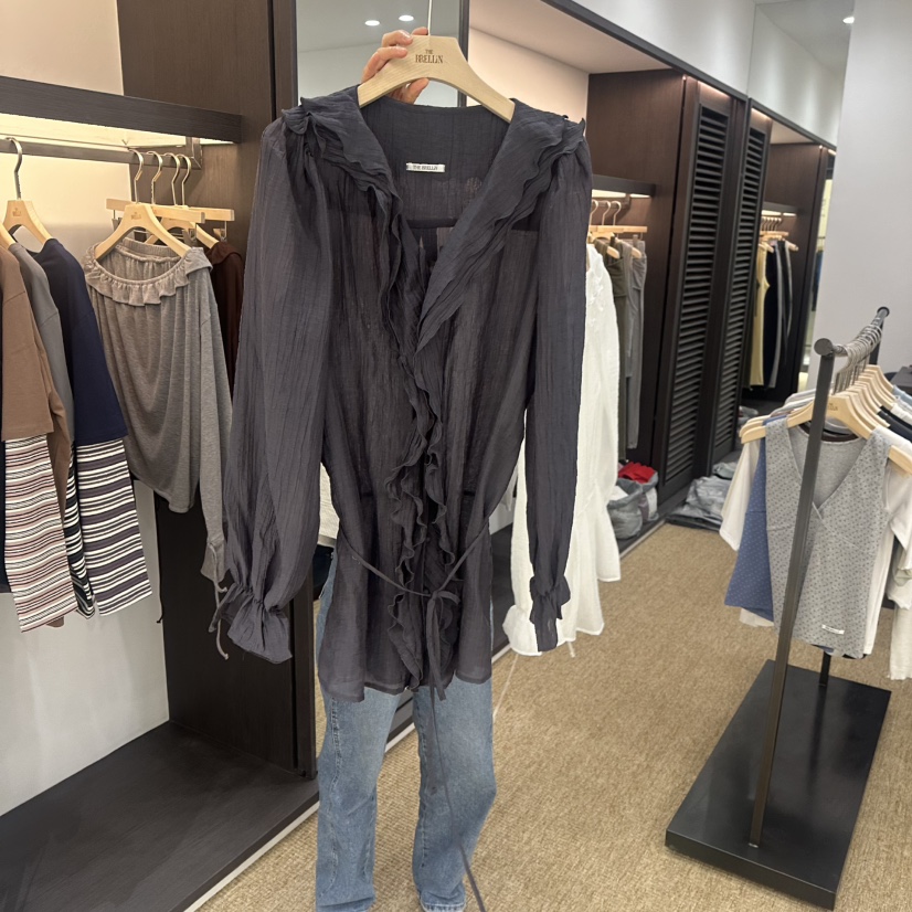 BRELLIN東大門㊣實拍女士新款熱賣職業推薦人氣襯衫蕾絲衫春款BRELLIN襯衫/蕾絲衫圖色2