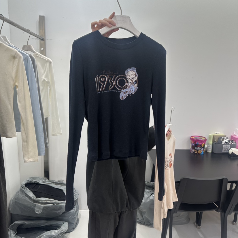 VISUAL SPACE東大門㊣代購女士新款時尚職業休閑長袖T恤春款VISUAL SPACE長袖T恤圖色3