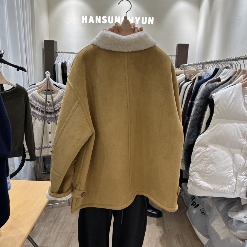 HANSUNGHYUN東大門㊣代購女裝新品人氣時尚熱賣休閑夾克春款絨HANSUNGHYUN夾克
