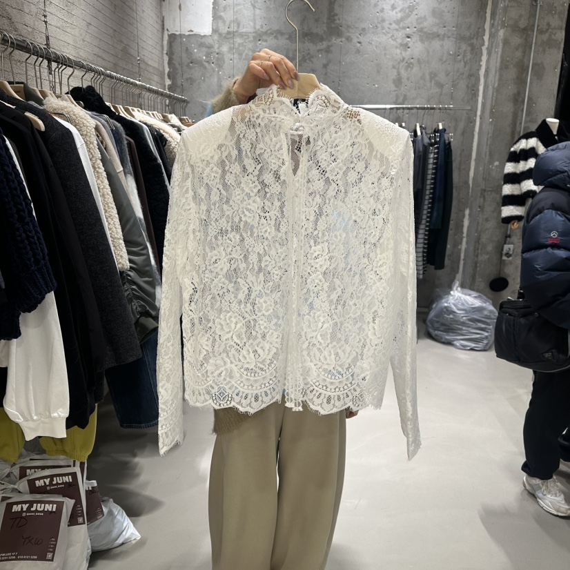 JUNI東大門㊣代購女裝新款休閑職業推薦時尚25秋冬襯衫蕾絲衫my juni襯衫/蕾絲衫