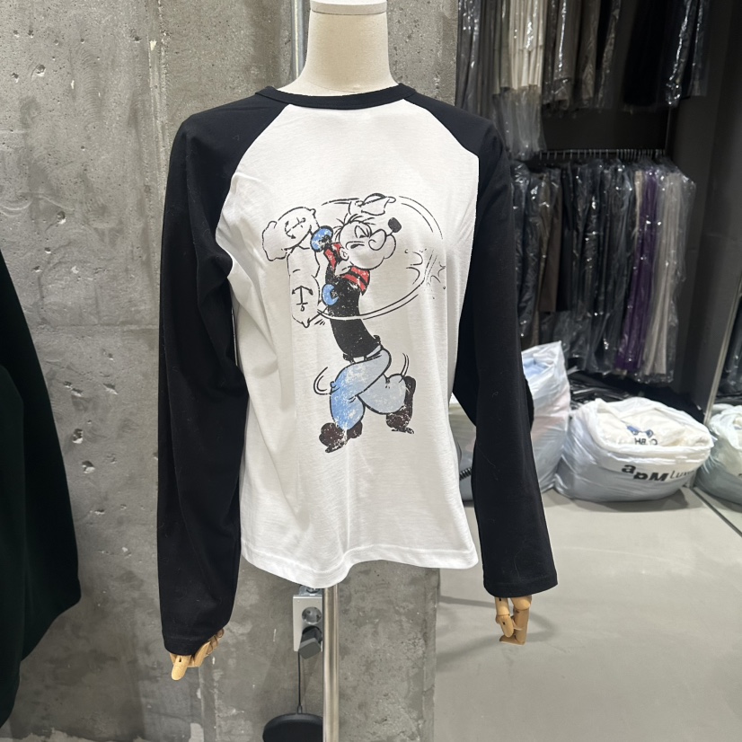 JUNI東大門㊣實拍女裝新品推薦人氣時尚休閑長袖T恤大力水手my juni長袖T恤圖色1