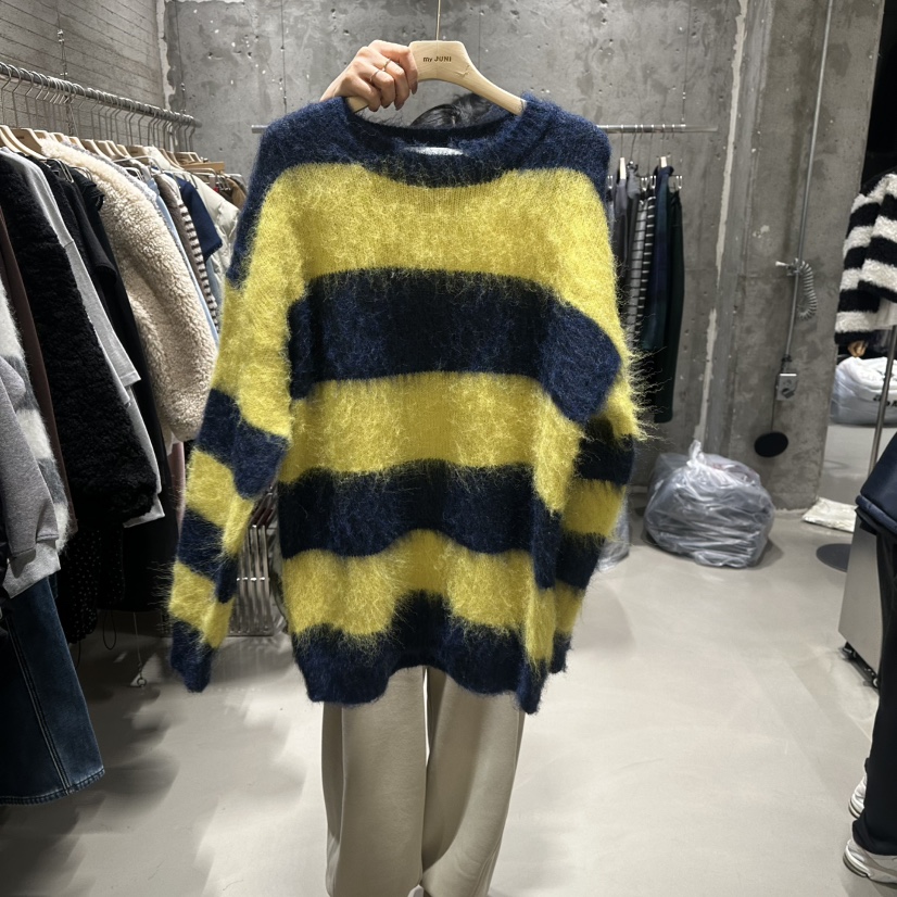 JUNI韓國代購㊣女裝新款人氣熱賣25秋冬休閑時尚針織衫安哥拉my juni針織衫圖色2