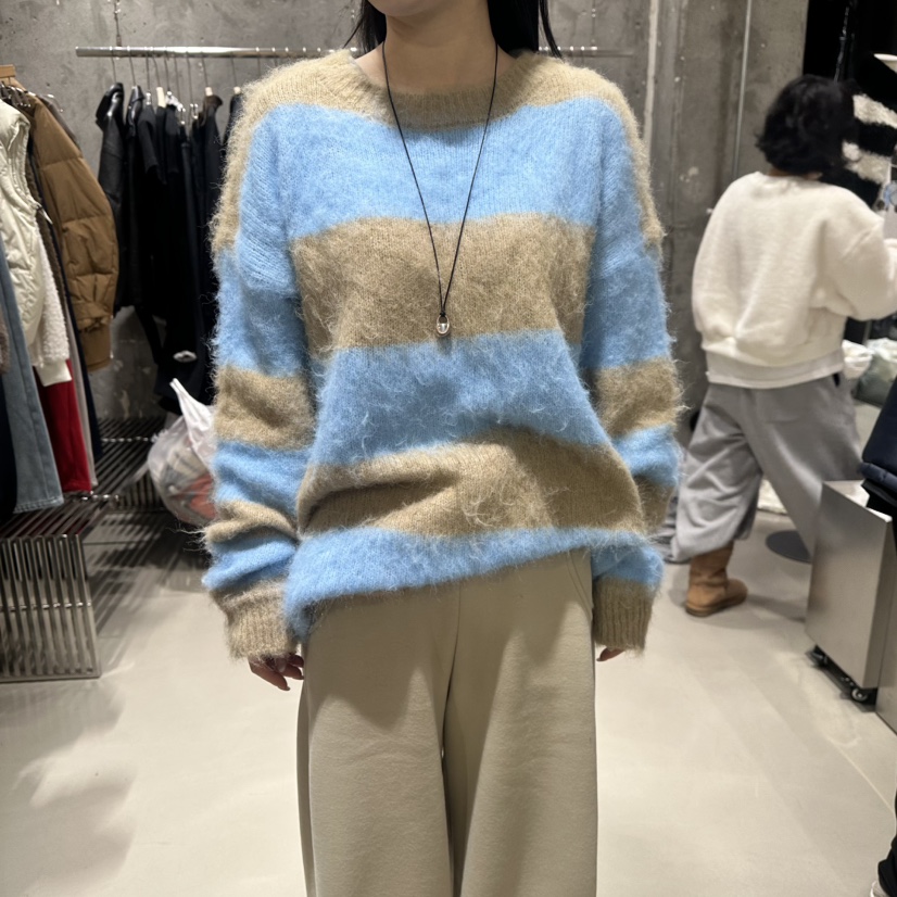 JUNI韓國代購㊣女裝新款人氣熱賣25秋冬休閑時尚針織衫安哥拉my juni針織衫圖色3