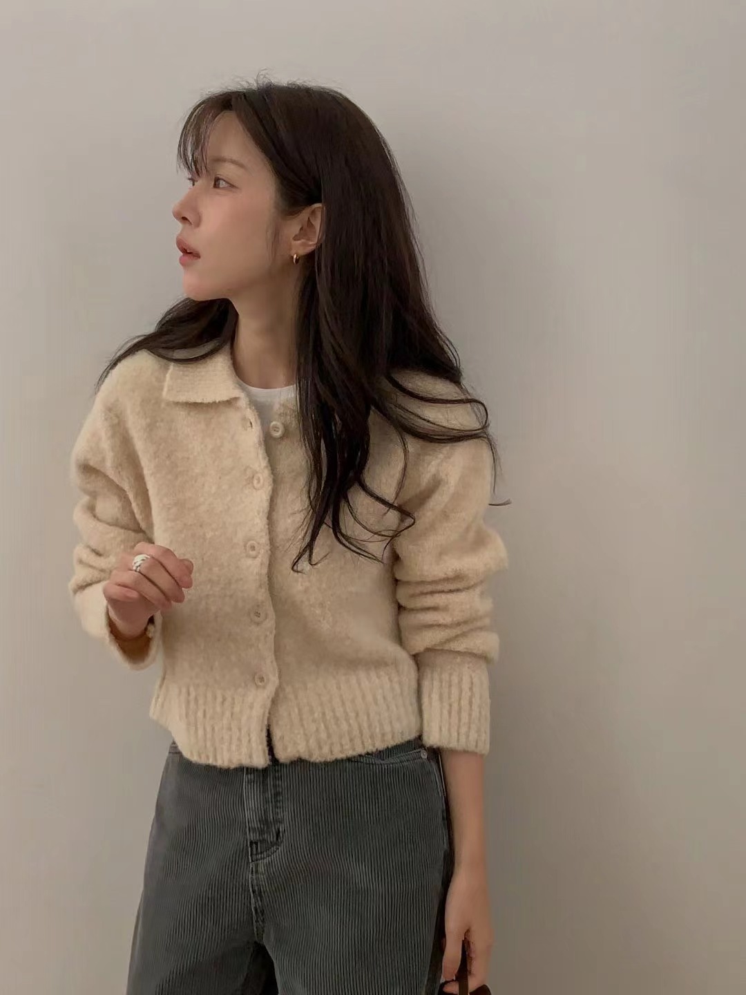 MIELLE-미엘르-OT韓國代購㊣女裝新品人氣針織衫羊毛開衫MIELLE-미엘르-OT針織衫圖色1