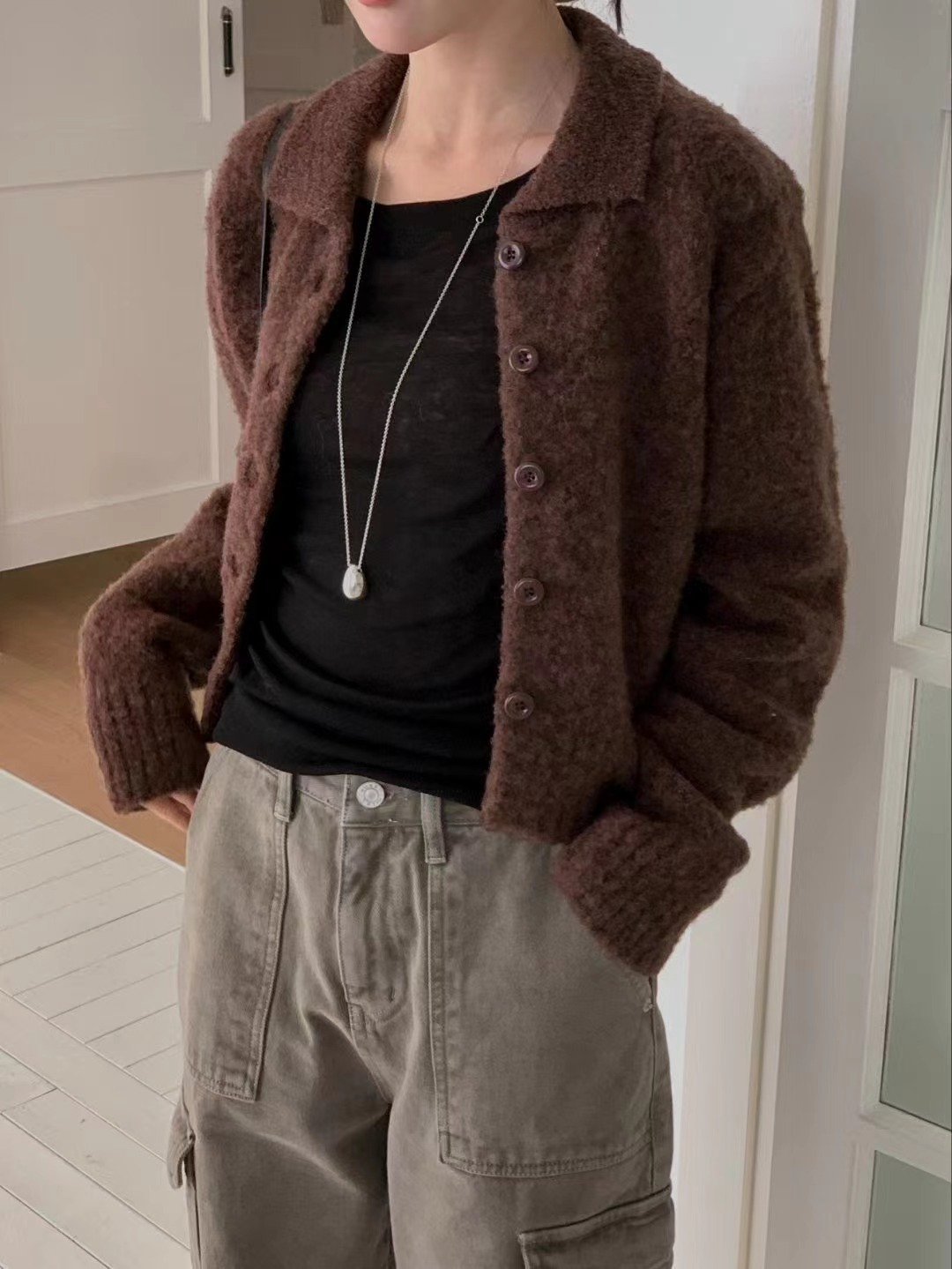 MIELLE-미엘르-OT韓國代購㊣女裝新品人氣針織衫羊毛開衫MIELLE-미엘르-OT針織衫圖色4