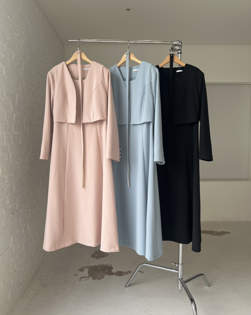 VERNI韓國直郵㊣女裝新款熱賣推薦休閑人氣時尚連衣裙含腰帶VERNI連衣裙