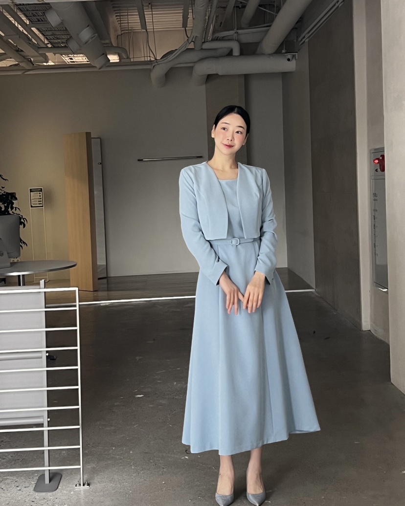 VERNI韓國直郵㊣女裝新款熱賣推薦休閑人氣時尚連衣裙含腰帶VERNI連衣裙