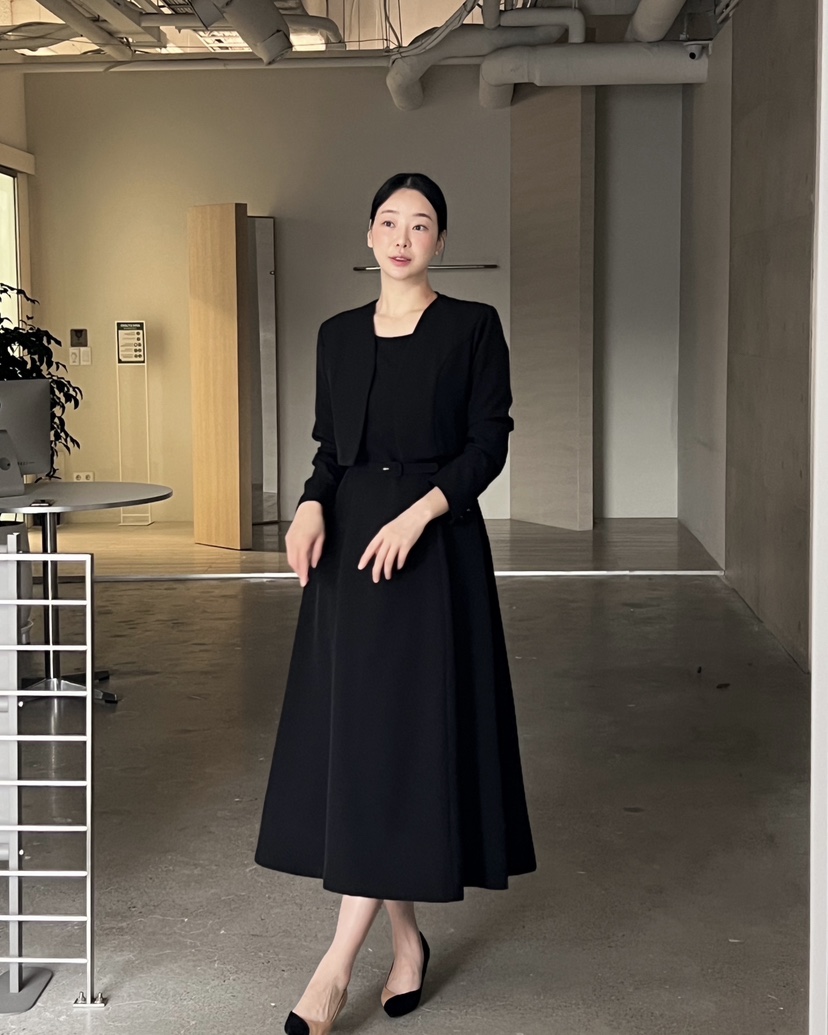 VERNI韓國直郵㊣女裝新款熱賣推薦休閑人氣時尚連衣裙含腰帶VERNI連衣裙