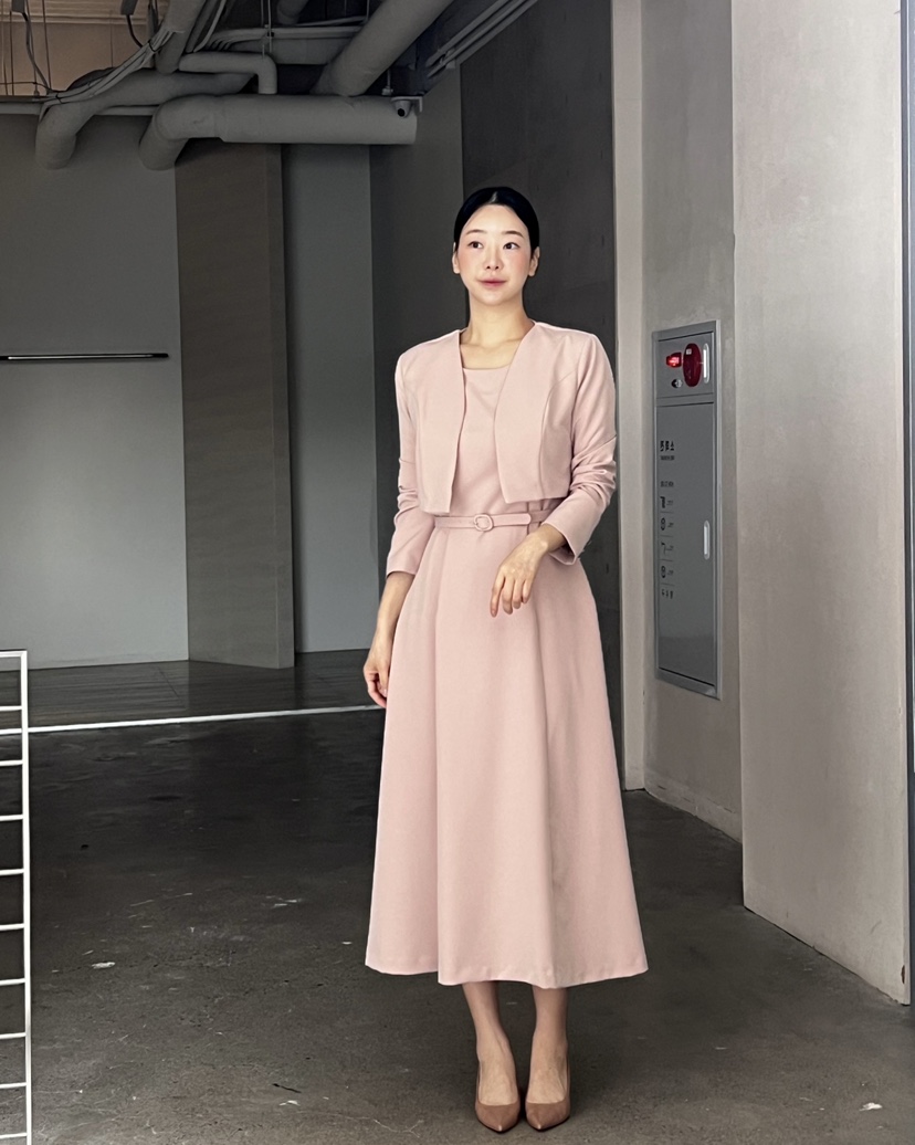 VERNI韓國直郵㊣女裝新款熱賣推薦休閑人氣時尚連衣裙含腰帶VERNI連衣裙