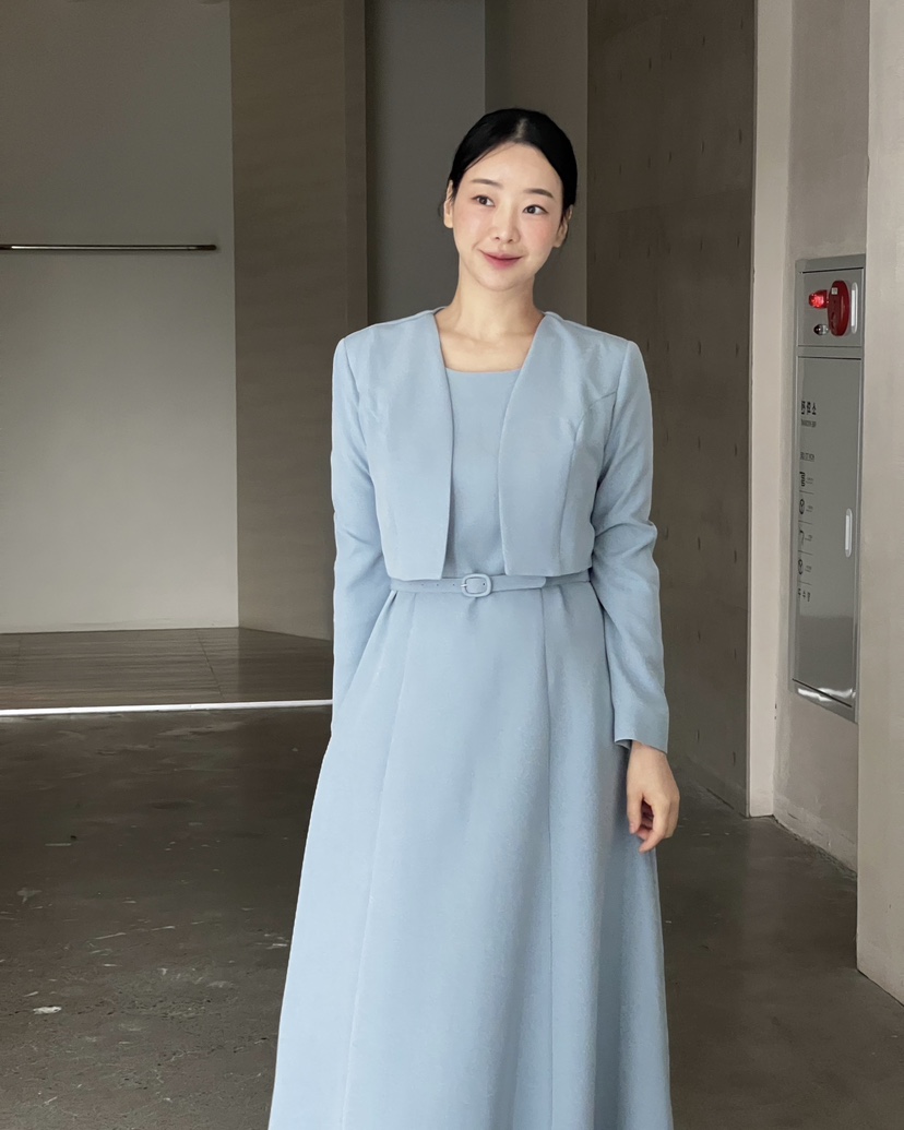 VERNI韓國直郵㊣女裝新款熱賣推薦休閑人氣時尚連衣裙含腰帶VERNI連衣裙