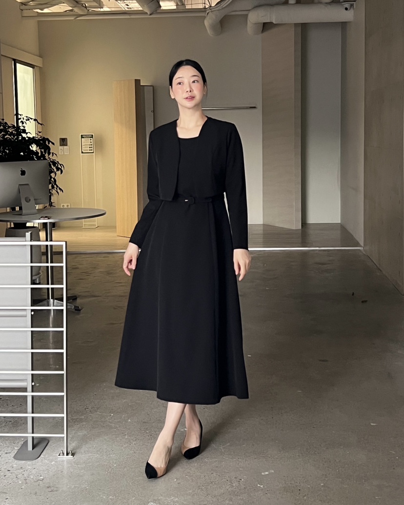 VERNI韓國直郵㊣女裝新款熱賣推薦休閑人氣時尚連衣裙含腰帶VERNI連衣裙