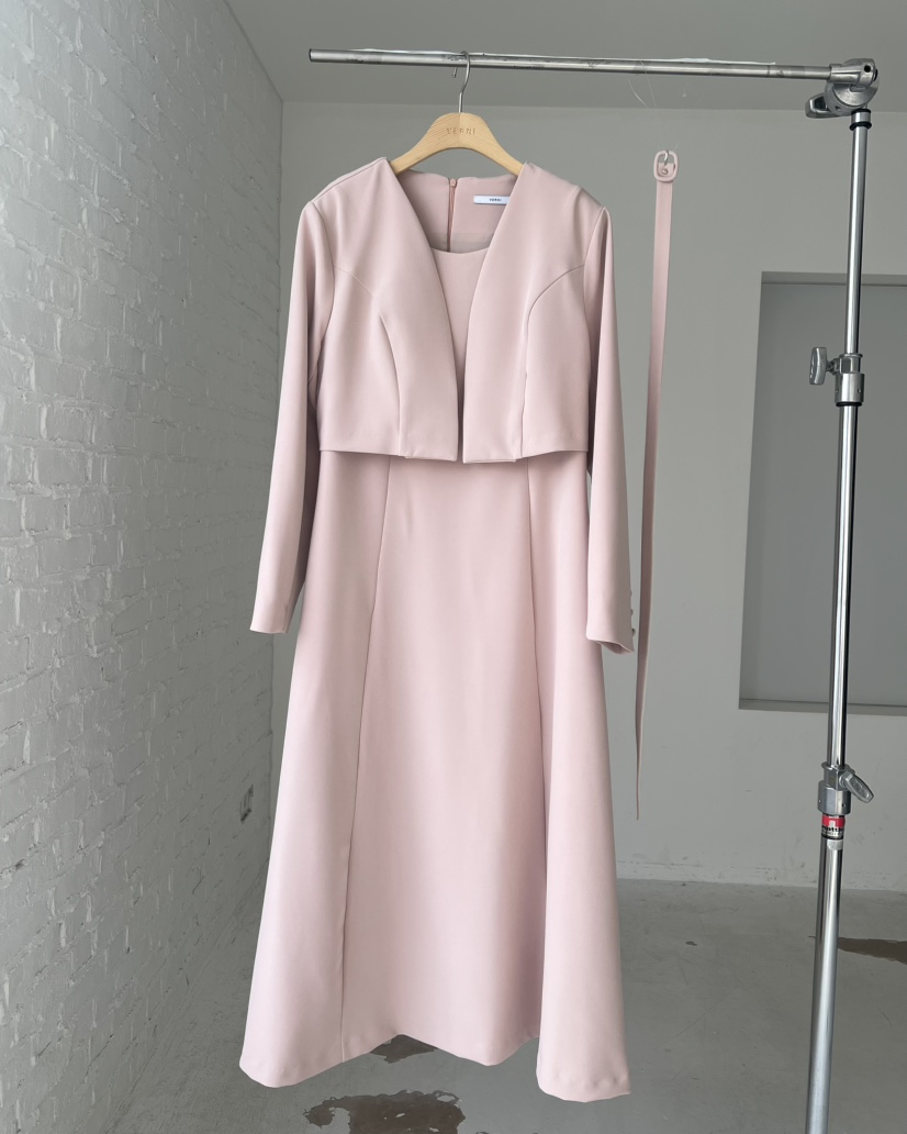 VERNI韓國直郵㊣女裝新款熱賣推薦休閑人氣時尚連衣裙含腰帶VERNI連衣裙圖色1