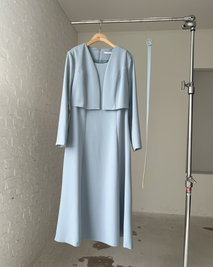 VERNI韓國直郵㊣女裝新款熱賣推薦休閑人氣時尚連衣裙含腰帶VERNI連衣裙圖色2