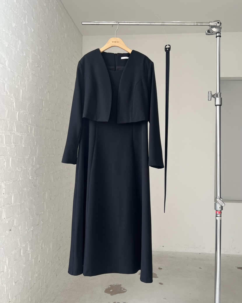 VERNI韓國直郵㊣女裝新款熱賣推薦休閑人氣時尚連衣裙含腰帶VERNI連衣裙圖色3