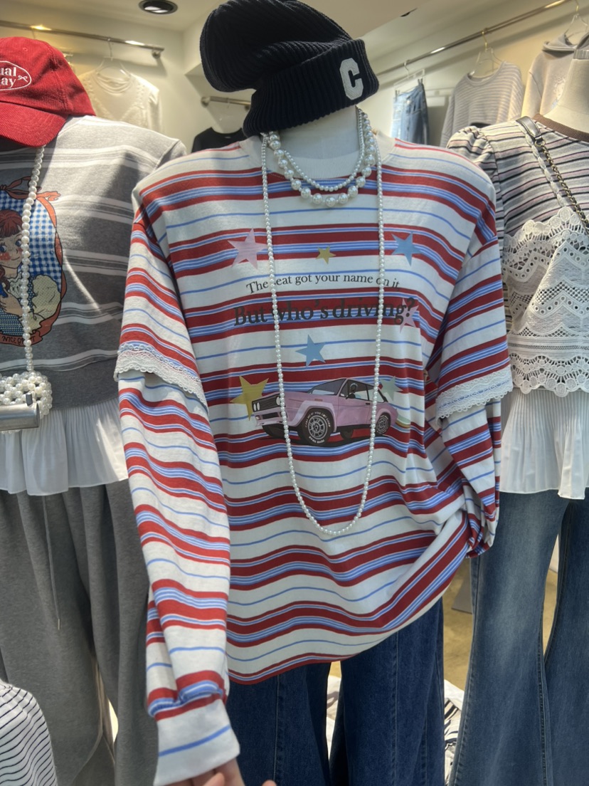 BLUE BANANA東大門直郵㊣女裝新款熱賣真品推薦職業長袖T恤BLUE BANANA長袖T恤圖色1