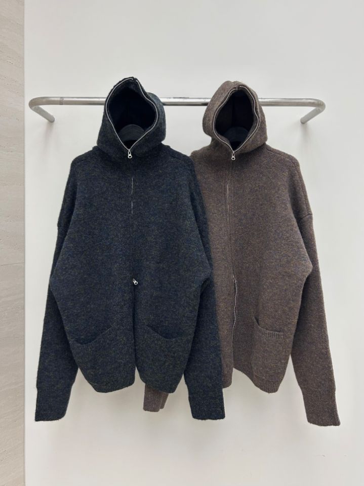 HESTORY韓國代購㊣女裝新款職業毛衣連帽針織衫男女同款拉鏈HESTORY毛衣