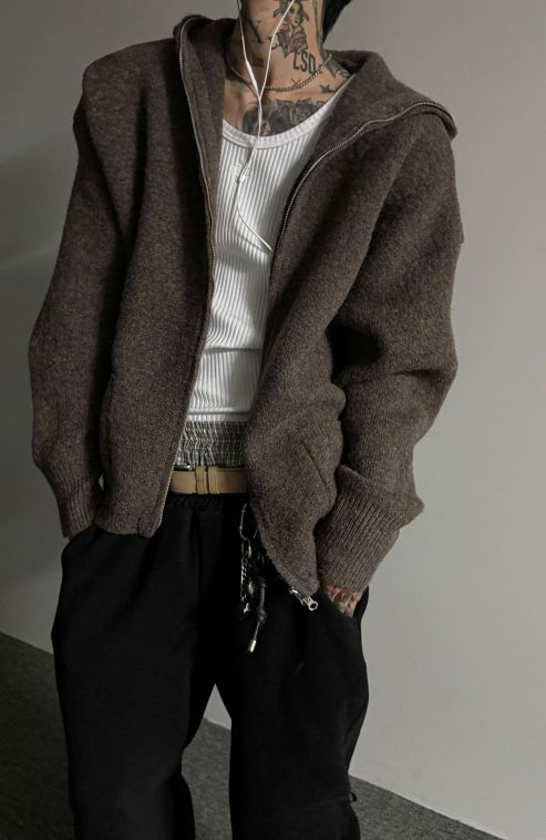 HESTORY韓國代購㊣女裝新款職業毛衣連帽針織衫男女同款拉鏈HESTORY毛衣