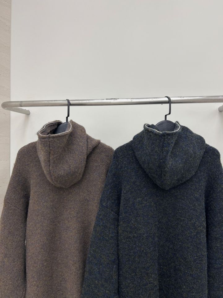 HESTORY韓國代購㊣女裝新款職業毛衣連帽針織衫男女同款拉鏈HESTORY毛衣